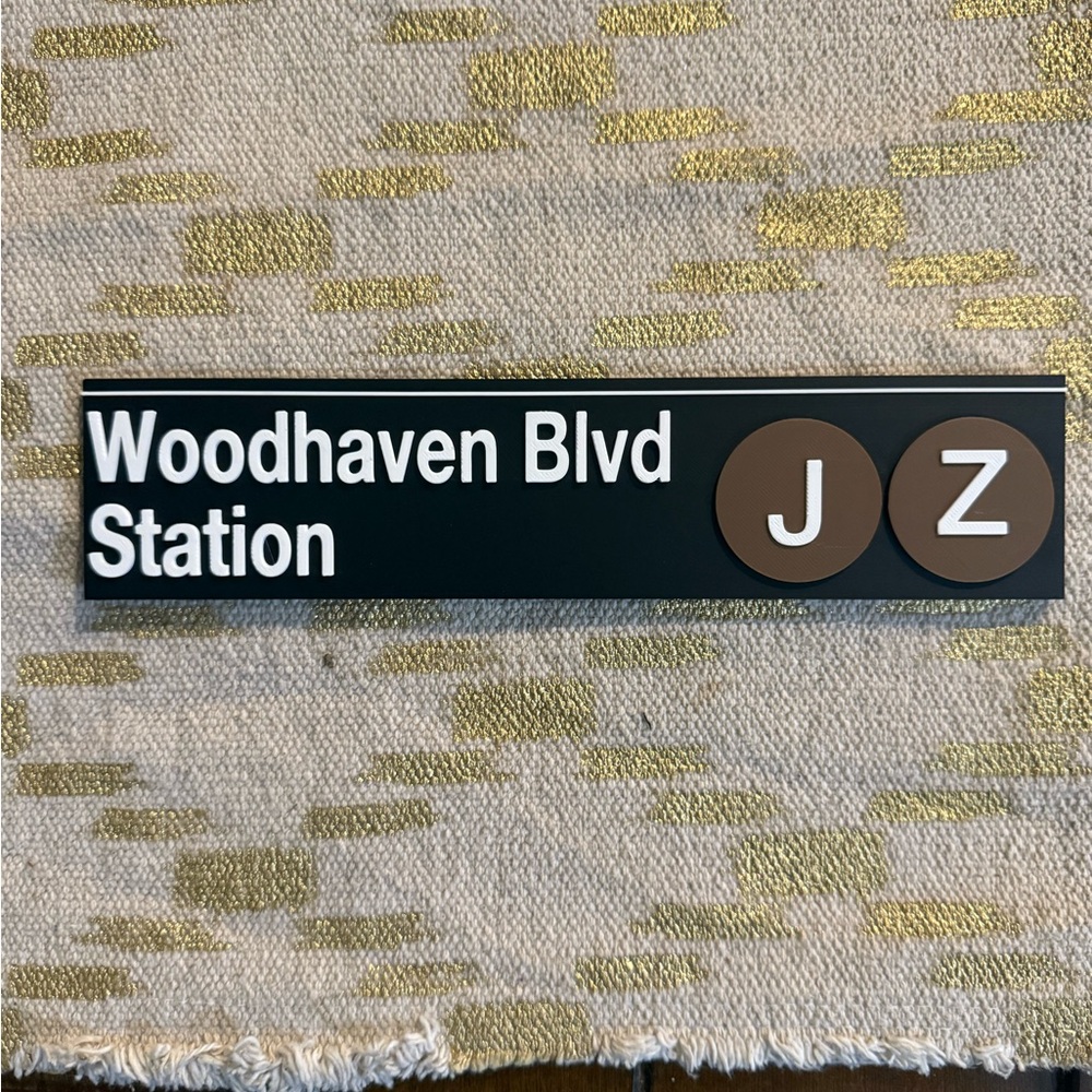 Woodhaven nyc queens station sign mTA transit train